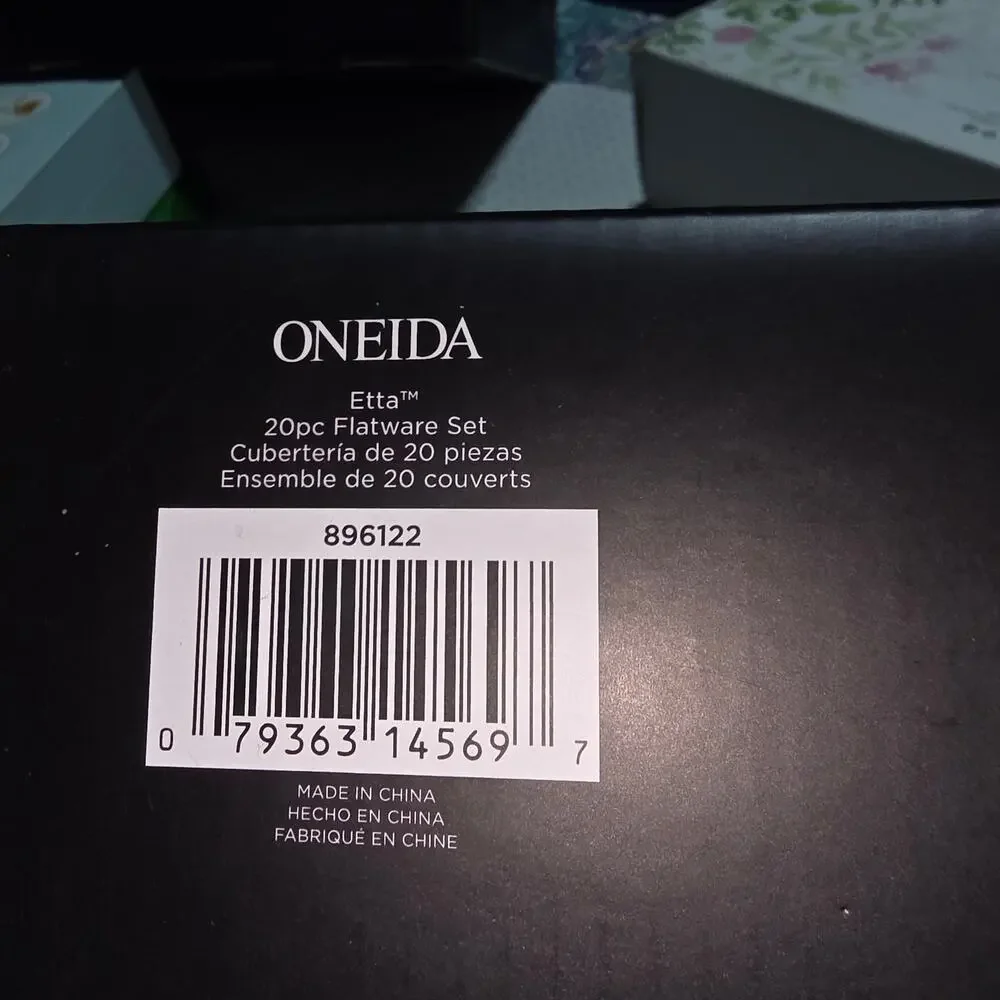 ONEIDA LENOX 20 PC SERVICE FOR 4 ETTA STAINLESS FLATWARE SET